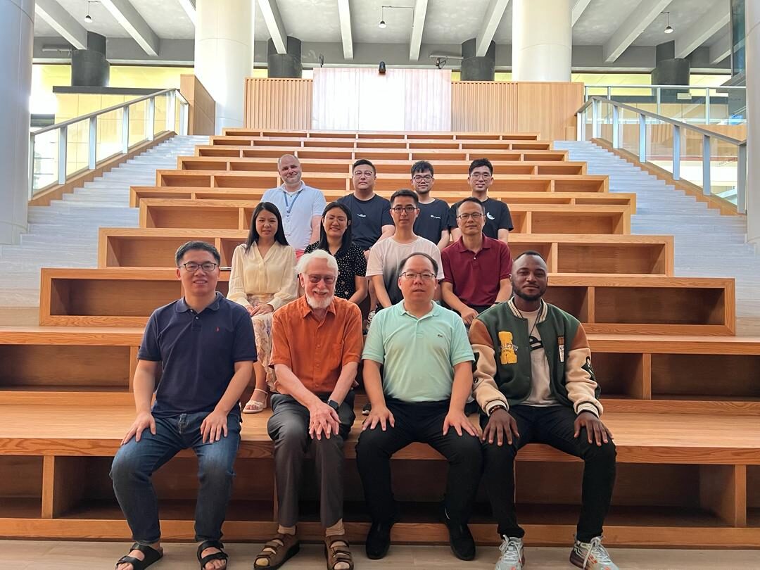At Zhejiang Lab, Hangzhou, Shadrach Sheriff, Prof Jieping Ye, Prof Jim Ogg, Prof Hyongyang Cheng
